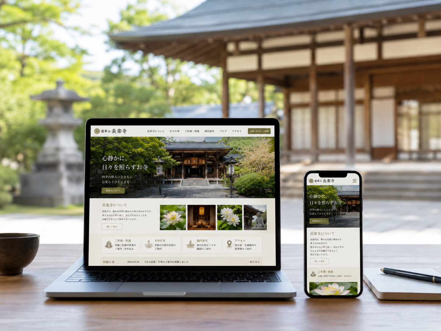 寺院のWEBサイト制作 実績イメージ